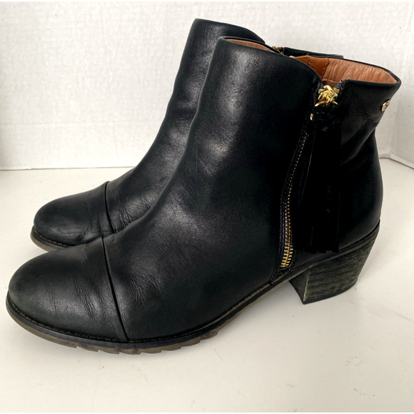 PIKOLINOS Andorra Black Boot Leather Tassel Ankle Bootie Round Toe Zip 40 9 9.5 - Picture 5 of 9